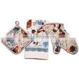 Wholesale Oven Glove Kitchen Towel and Potholder 3pcs Printing Kitchen Set thumbnail-2
