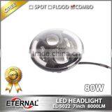7in Round Off-road Truck SUV Cars 4x4 Vehicles High Power 160W Dual Sealed Beam Halo Ring Driving Lamp thumbnail-1