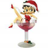 Betty Boop Figurine Sits in Wine Glass thumbnail-1