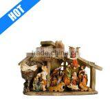 11inch Handmade Painted Poly Resin Christmas Nativity Set thumbnail-1