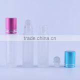 High Quality 10ml Mini Refillable Glass Roll on Bottle With Plastic Roller Ball and Colored Cap Wholesale thumbnail-5