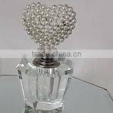 Decorative Mini Empty Clear Crystal Perfume Bottle With Jewelled Pearls Top thumbnail-1