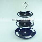 3 Tier Cheap Glazed Ceramic Cake Plate Stand for Weeding/party Use in Stock thumbnail-1