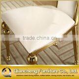 Hot Sale White PU Golden Stainless Steel Wedding Chair thumbnail-4