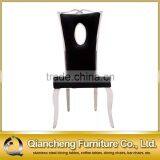 French Script Black Fabric Dining Chair for Banquet thumbnail-1