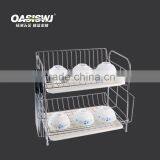 Kitchen Accessories Durable Stainless Steel 2 Tiers Dish Drying Racks thumbnail-1