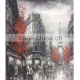 Paris Street Scene Oil Painting on Canvas thumbnail-1