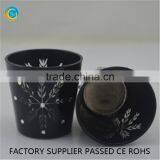 Handmade Black Carved Handle Holders With Crystal