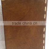 Handmade Tan Color Plain Big Stitch Leather Notebook thumbnail-1
