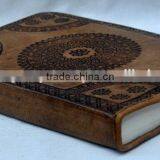 Handmade Vintage Tan Color Embossed Leather Journal With Pipine thumbnail-3