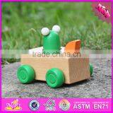 2017 New Products Funny Frog Car Children Toy Wooden Animals W04A323 thumbnail-3