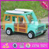 2017 New Products Funny Dog and Four People Wooden Car for Kids W04A314 thumbnail-6