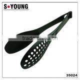 35024 Separable Nylon Kitchen Tongs BBQ Cooking Food Salad Tongs With Spoon thumbnail-1