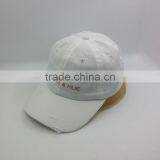 White Unstructured Washed Dad Cap Custom Distressed Hat thumbnail-4