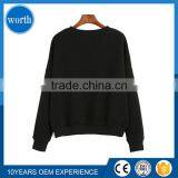 Sweatshirt Women Latest Style Black Pullover With Custom Silk Printing thumbnail-2