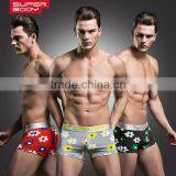 Custom Men's Fashion Underwear Cotton Printed Flower Underpants Button Decorative Pouch Enhancing Boers for Men thumbnail-1
