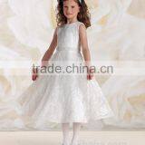 Newest White Lace Round Neck Sleeveless Baby Girls Dresses thumbnail-1