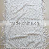Fashion 100%cotton Popular Lady Geometrical Cotton White Lace Scarf thumbnail-1
