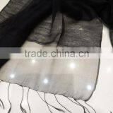 2017 Fashion New Arrival Lady Jacquard Plain Solid Color 2layers Silk Mixed Viscose Scarf Shawl thumbnail-6