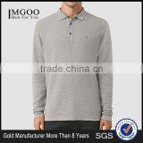 MGOO New Arrival Custom Long Sleeves Mens Polo Shirts 100% Cotton Grey Shirts Logo Embroidery Bulk Tops thumbnail-1