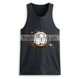 Custom Printed Design Bulk Mens Fitness 95% Cotton 5% Spandex Tank Top thumbnail-5