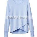 Guangdong Wholesale Plain Clothing Crossover Hem T-shirt Womens Sweatshirts thumbnail-6
