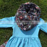 2-7t FALL/Winter Kids OUTFITS 3 Pieces Scarf Pant Sets Girls Hot Sell Aztec Boutique Clothes Kids Turquoise Top Sets thumbnail-6