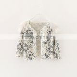2015 Fashion New Design Fall Long Sleeve Flower Patterns Lace Baby Children Cardigan