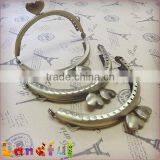 Vintage Brass Heart Closure Handmade Sewing Coin Purse Frame thumbnail-1