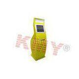 Yellow Arched Airport Card Dispenser Freestanding Kiosk , Boarding Pass Printer