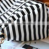 Fashion Lady Woman Black White Striped Travel Bag thumbnail-3