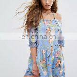 CH317 Summer Hot Womens Floral Print Sexy Off Shoulder Beach Dress thumbnail-1