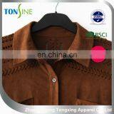 Women's Casual Suede Shirt With Long Sleeve thumbnail-3