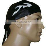 HMB-901B LEATHER SKULL CAP DURAG WHITE FLAME STYLE SKULLCAP HATS Bandana