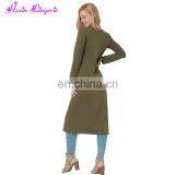 Factory Price Sexy Front Split Long Sleeve Clothes Long One Piece Women Dress 2017 thumbnail-6