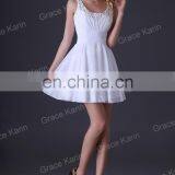 2015 Grace Karin Women's Special Occasion Bridesmaid Dress Middle Thigh Length White Formal Bridesmaid Dress CL3470 thumbnail-2