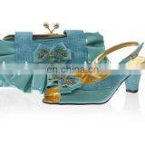 Italy Style Design Shoes Matching Bags in Turkey Blue thumbnail-1