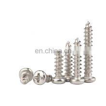 Stainless Steel Self-tapping Screws Pan Head M2-M6 Nickel Finish Phillips Drive
