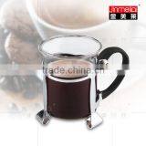200ml Glass Tea Cup, Coffee Mug With Rubber Handle thumbnail-1