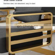 Modern Styling Salon Furniture Gold Black Bed Ceramic Bowl Set Backwash Massage Sink Shampoo Chair thumbnail-4