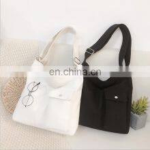 New Arrivals Eco-Friendly White Big Jute Waxed Leather Handle Shoulder Blank Cotton Tote Canvas Bags With Custom Printed Logo thumbnail-5