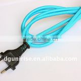 VDE textile braided cord power cord plug with switch