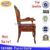 French Solid Wood Dining Antique Carved Back Chair for Restaurant Used Dining Chair thumbnail-2