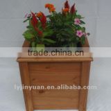 square wood flower planter