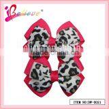 Hot Selling Leopard Pattern Printing Nice Hair Ribbon Bow Hairgrips for Thanksgiving Day (DW--0021) thumbnail-1