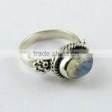 New Offer Price Rainbow Moonstone 925 Sterling Silver Ring thumbnail-1