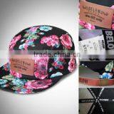 Floral Sublimation Printing Caps, Leather Embossed Patch Hats, Metal Buckle Leather Strap Snapback Caps thumbnail-1