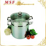 Various size of stainless steel steamer set vegetable food steamer heat resistant transparent glass lid & SS hollow handle