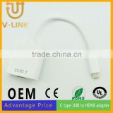 Manufacture price usb 3.1 c type to hdmi converter cable for mobile accesories