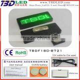 GREEN usb rechargeable programmable mini led name badge/high quality led name badge/mini led display